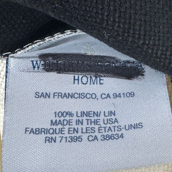 Williams Sonoma Reversible Belgian Linen Pillow Cover 22x22" Black/White NWOT - Picture 11 of 11